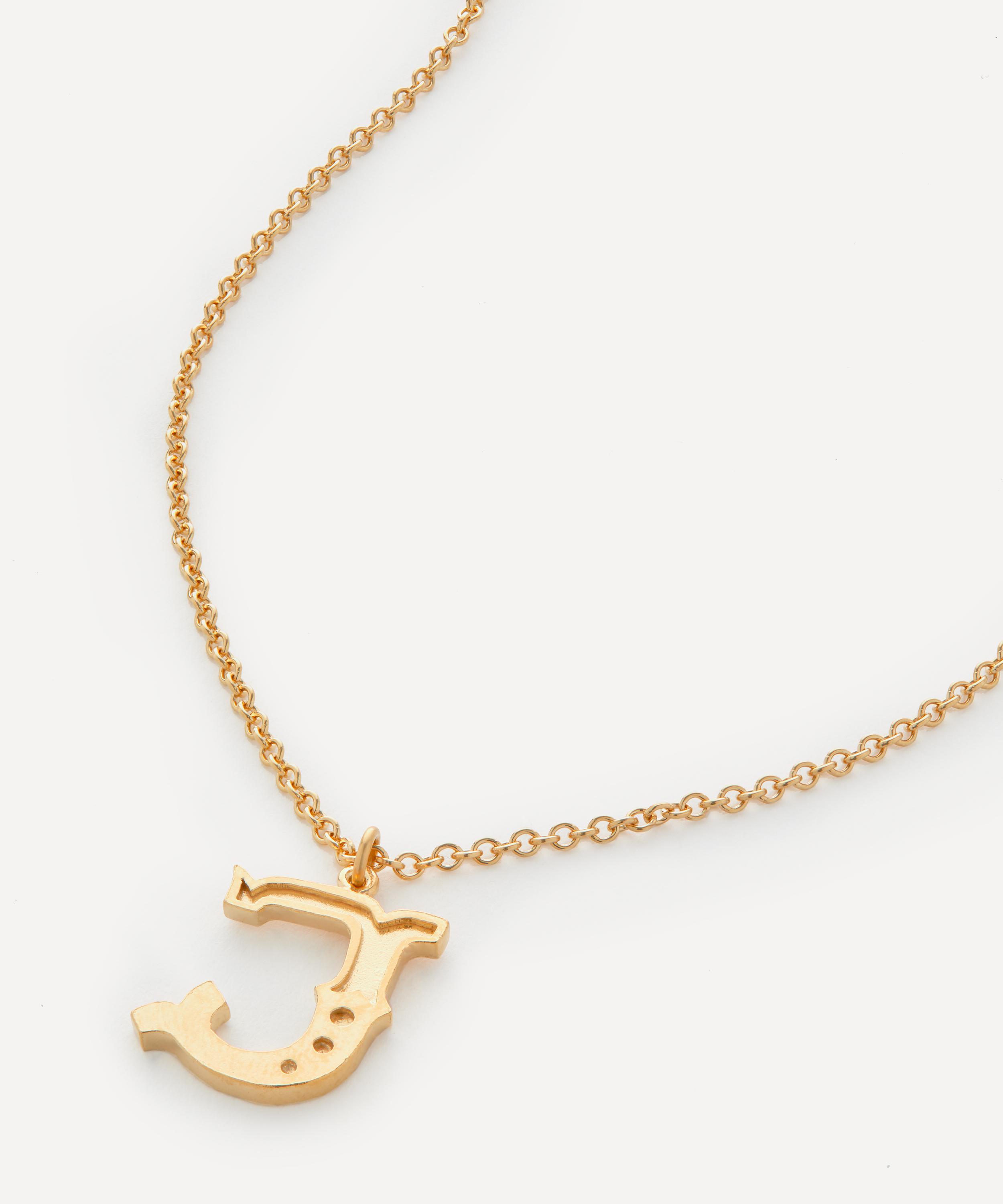 Alex Monroe - 18ct Gold-Plated Vermeil Silver Just My Type Letter J Necklace image number 0