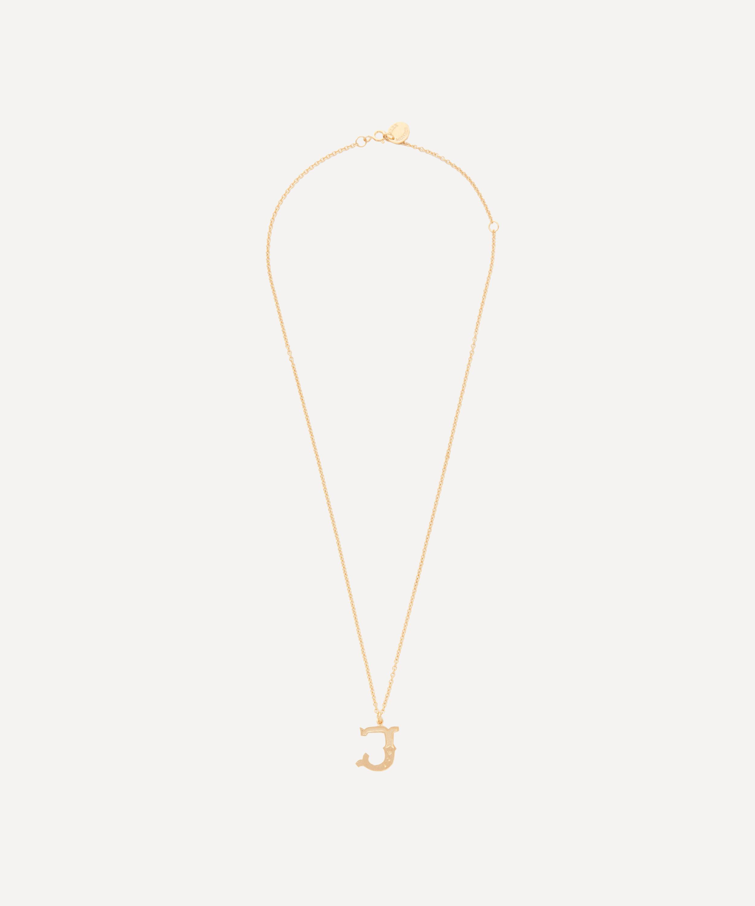 Alex Monroe - 18ct Gold-Plated Vermeil Silver Just My Type Letter J Necklace image number 2
