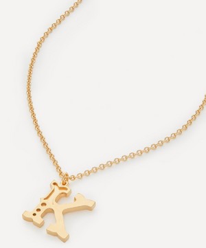 Alex Monroe - 18ct Gold-Plated Vermeil Silver Just My Type Letter K Necklace image number 0