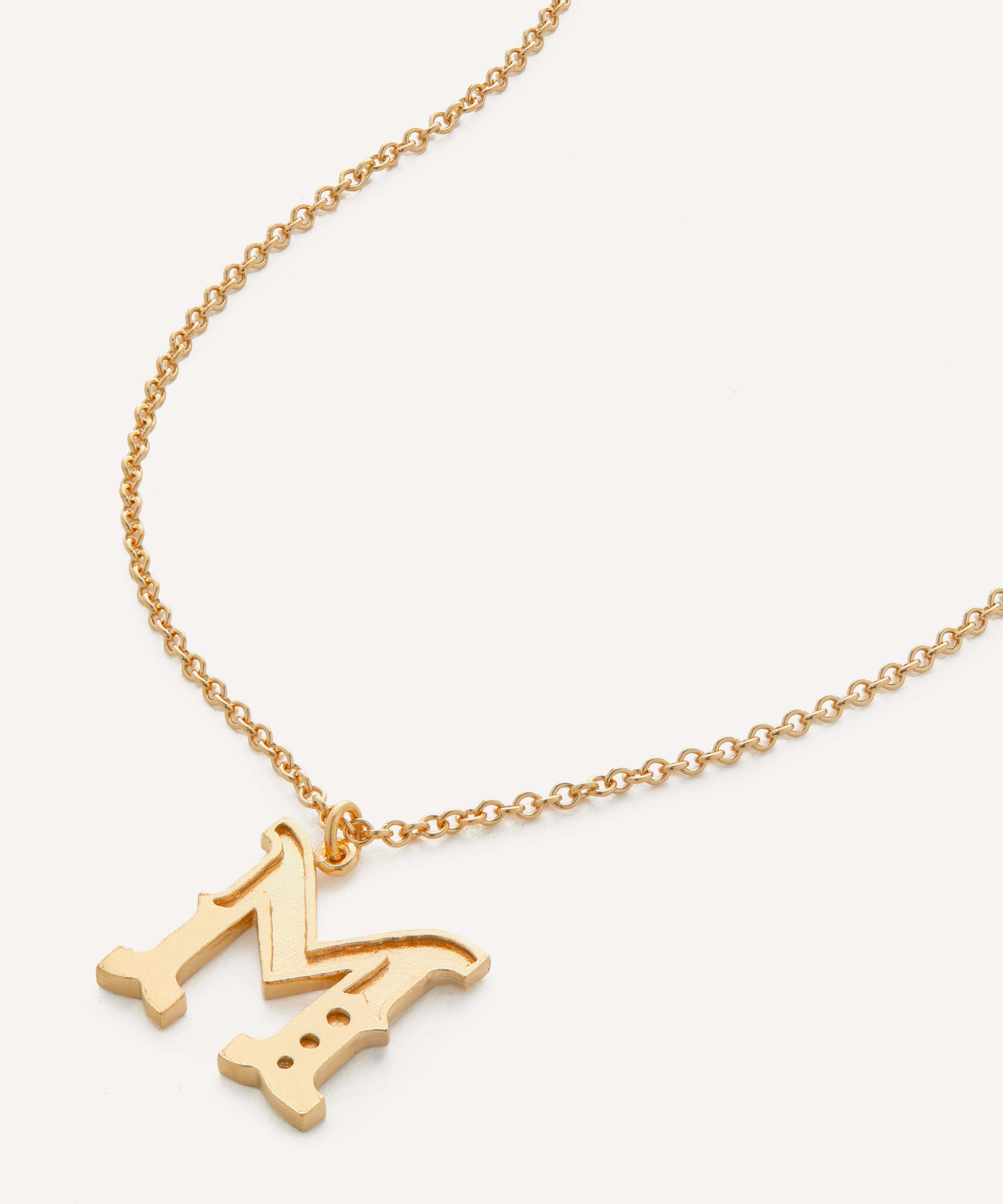 Alex Monroe - 18ct Gold-Plated Vermeil Silver Just My Type Letter M Necklace image number 0