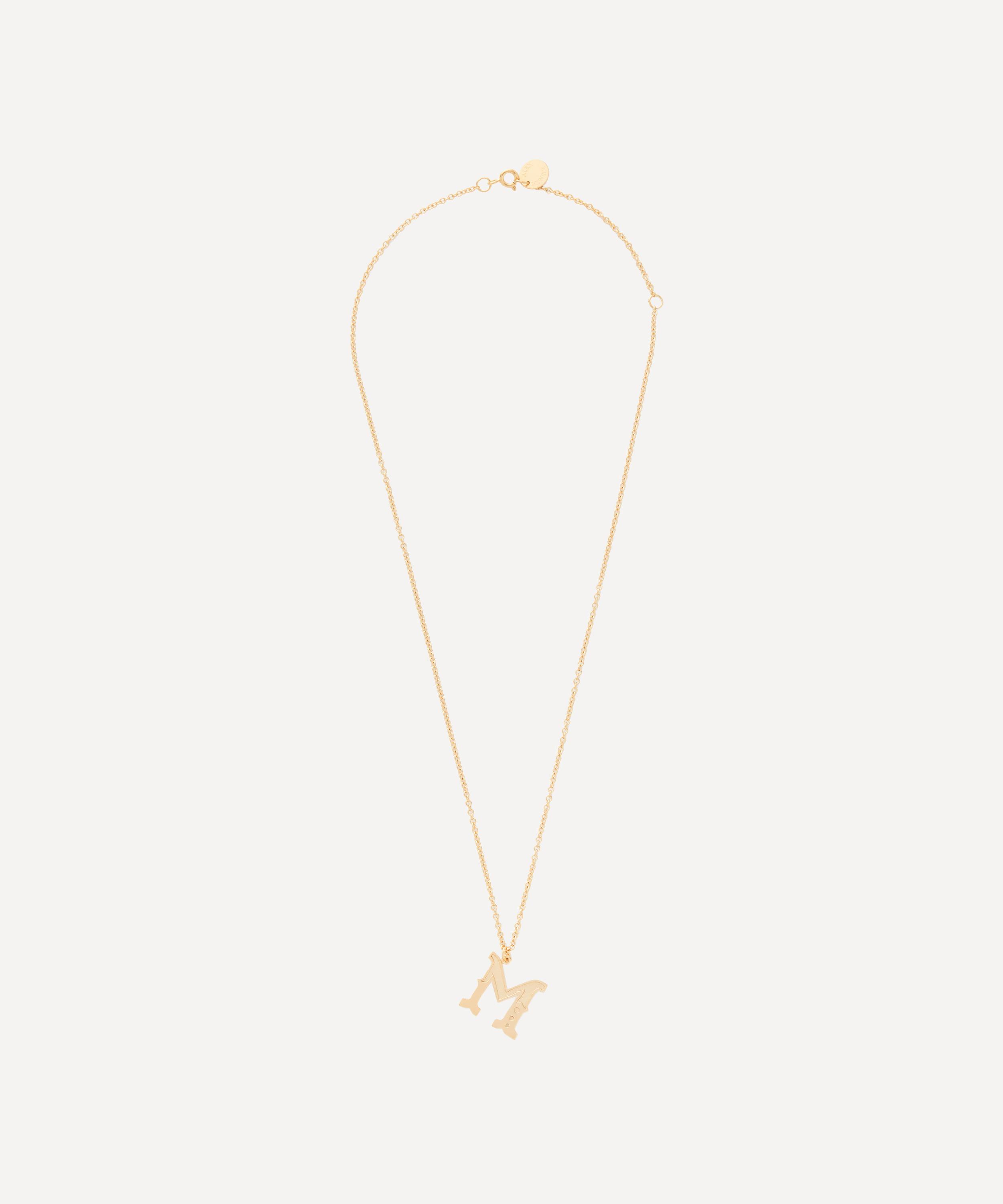 Alex Monroe - 18ct Gold-Plated Vermeil Silver Just My Type Letter M Necklace image number 2