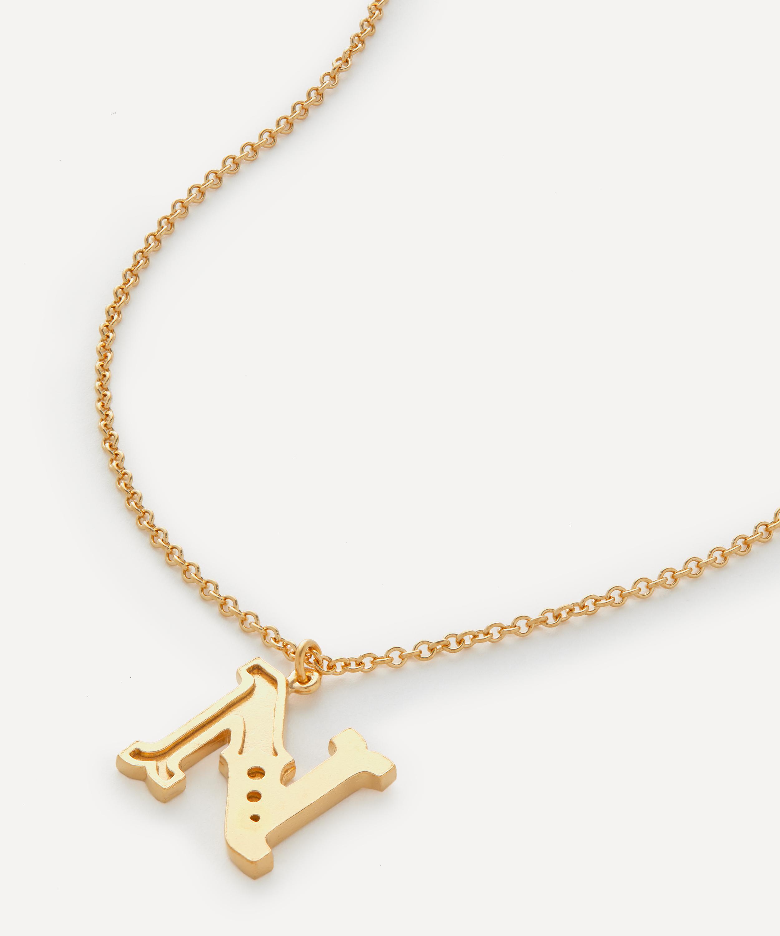 Alex Monroe - 18ct Gold-Plated Vermeil Silver Just My Type Letter N Necklace image number 0