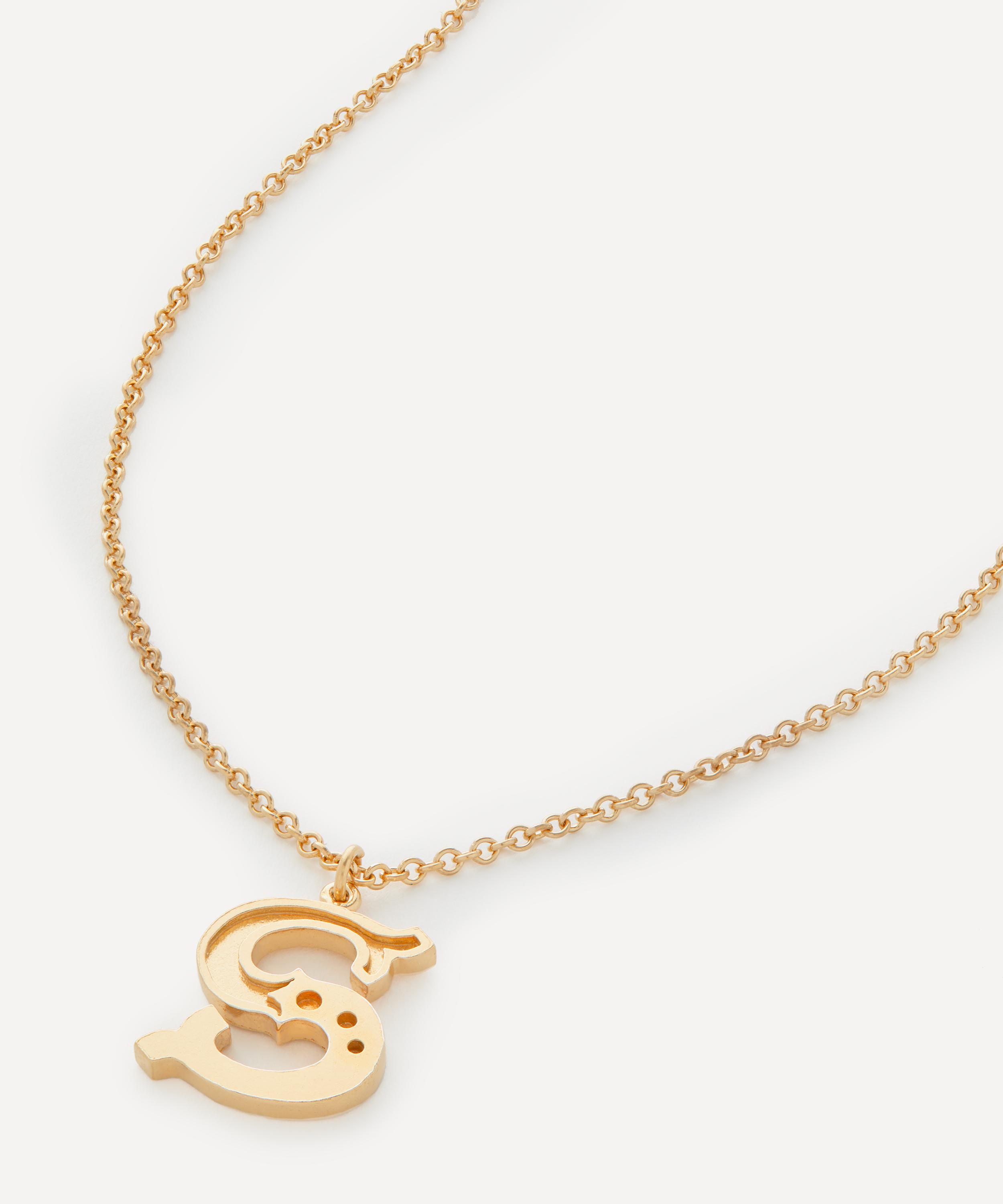 Alex Monroe - 18ct Gold-Plated Vermeil Silver Just My Type Letter S Necklace image number 0
