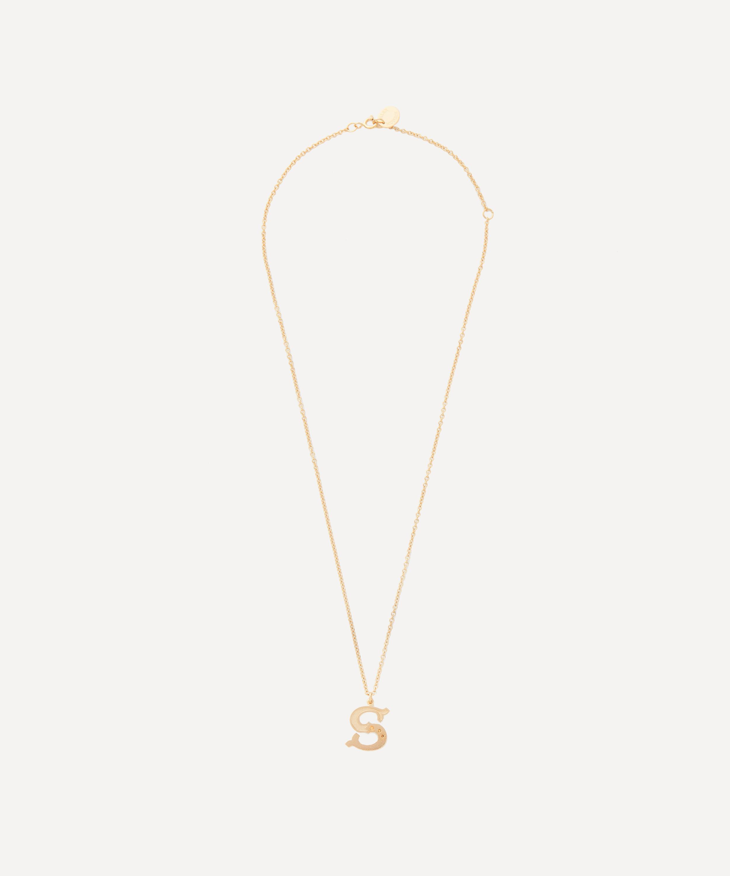 Alex Monroe - 18ct Gold-Plated Vermeil Silver Just My Type Letter S Necklace image number 2