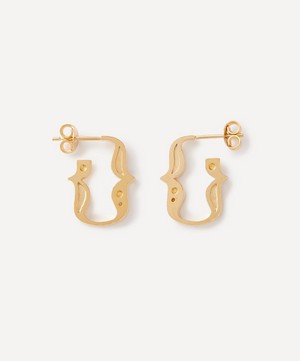 Alex Monroe - 22ct Gold-Plated Curly Bracket Hoop Earrings image number 0