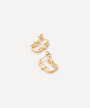 Alex Monroe - 22ct Gold-Plated Curly Bracket Hoop Earrings image number 1