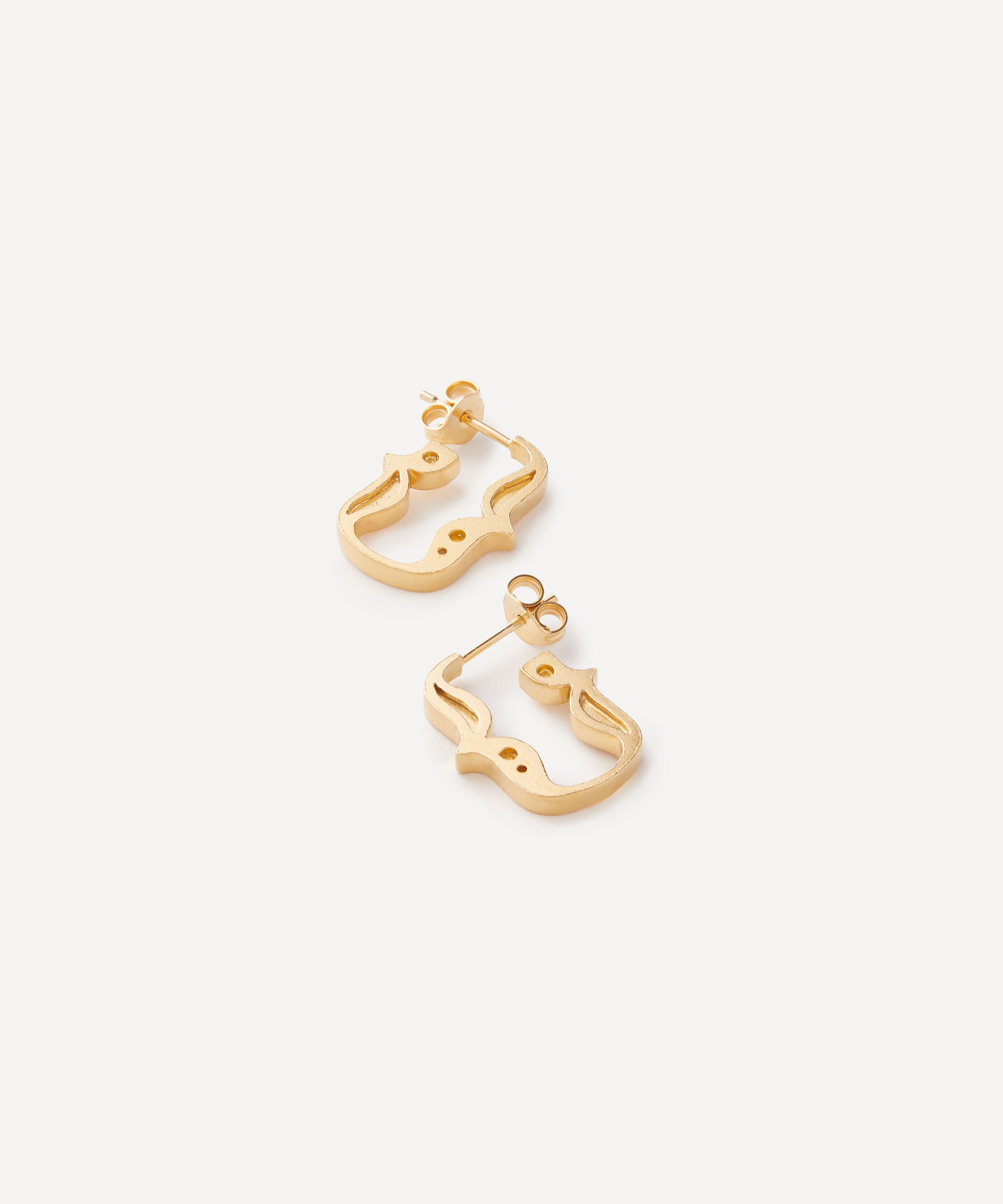 Alex Monroe - 22ct Gold-Plated Curly Bracket Hoop Earrings image number 1