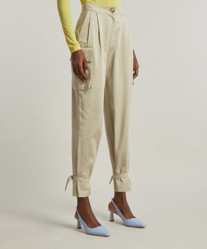 FANFARE - Beige Utility Cargo Trousers image number 2