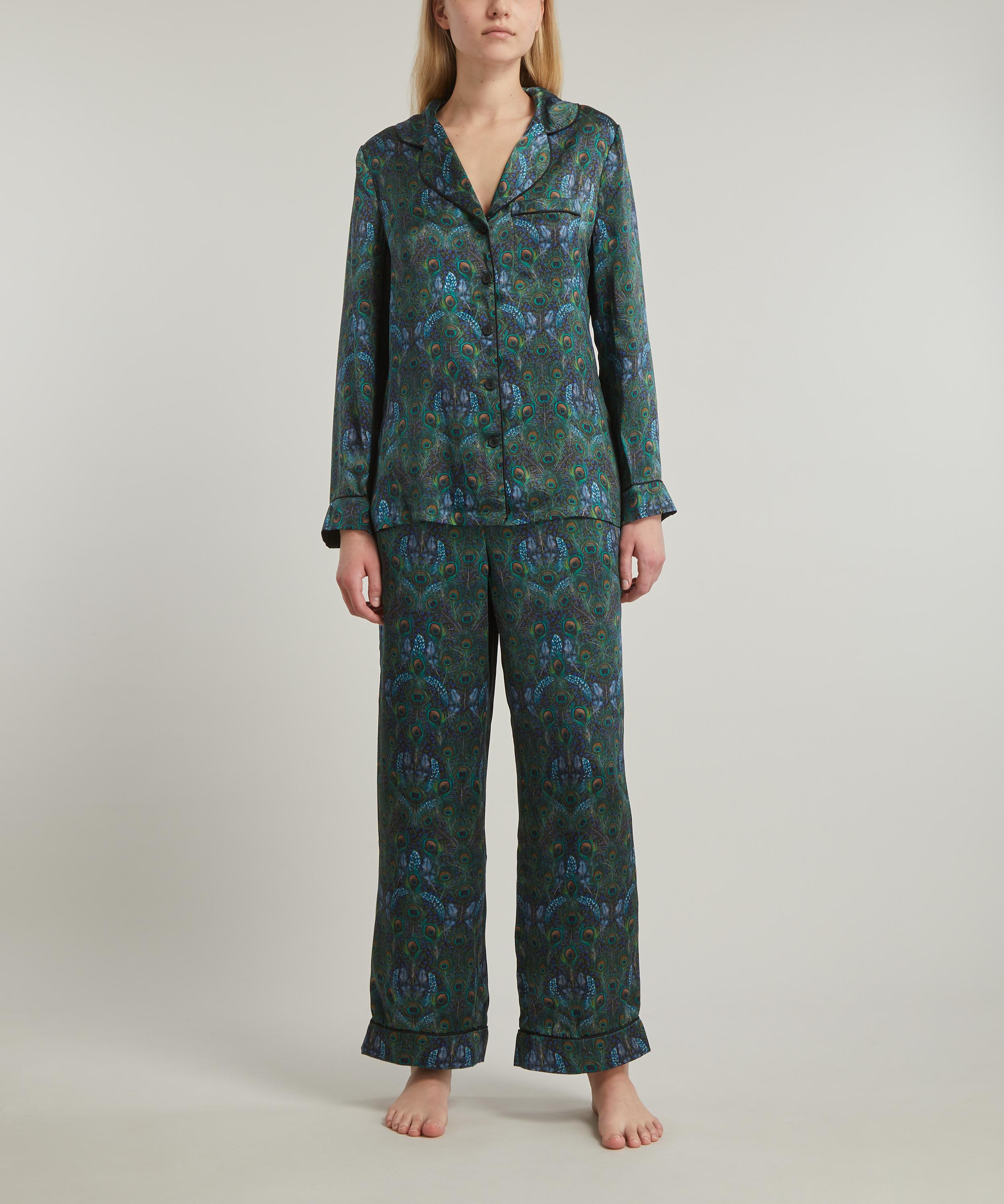 Liberty - Peacock Manor Silk Satin Pyjama Set image number 1