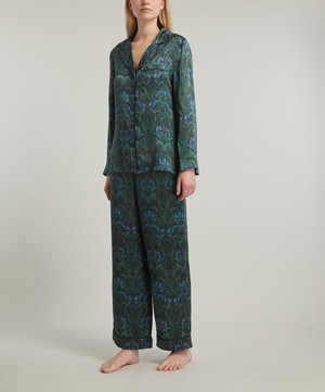Liberty - Peacock Manor Silk Satin Pyjama Set image number 2
