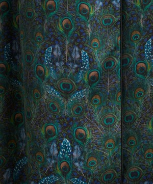 Liberty - Peacock Manor Silk Satin Long Robe image number 4