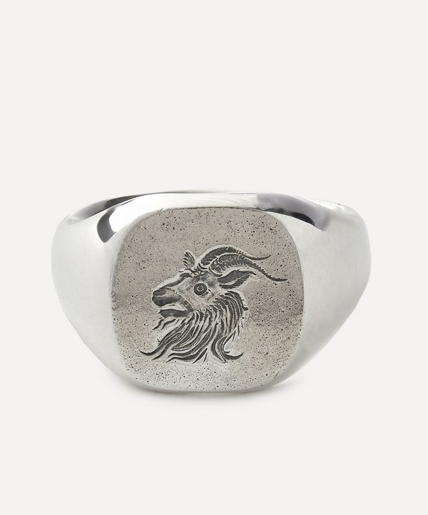 Frederick Grove - Sterling Silver Goat Signet Ring image number null