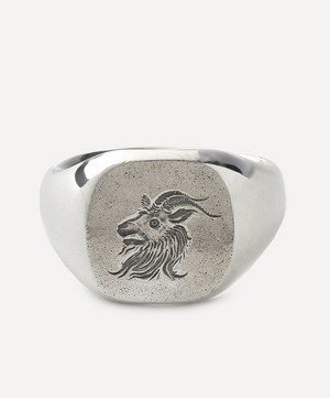 Frederick Grove - Sterling Silver Goat Signet Ring image number 0