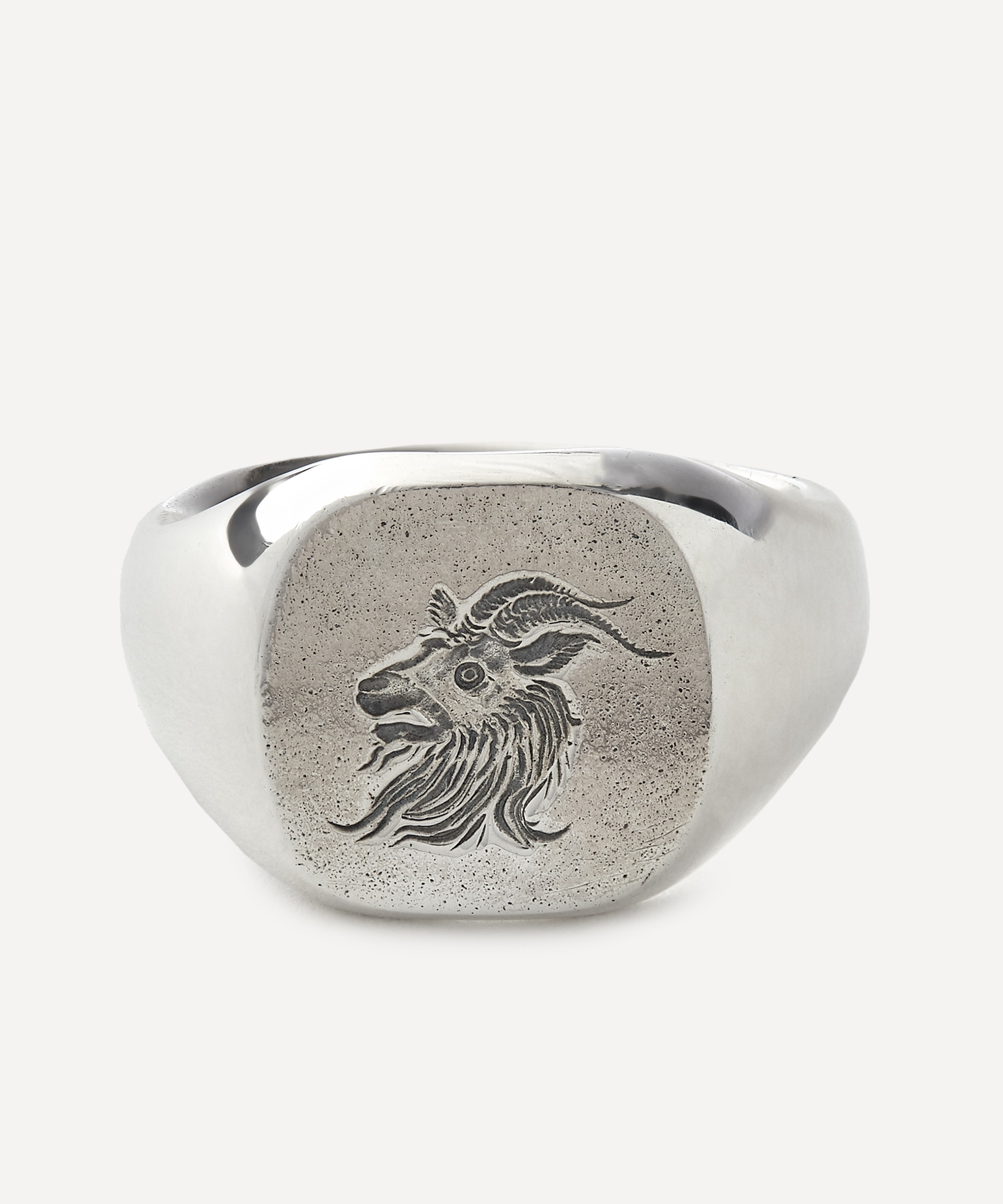 Frederick Grove - Sterling Silver Goat Signet Ring image number 0