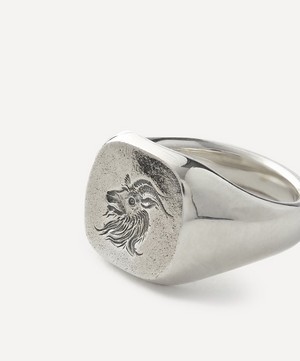 Frederick Grove - Sterling Silver Goat Signet Ring image number 1