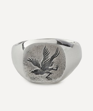 Frederick Grove - Sterling Silver Black Bird Signet Ring image number 0