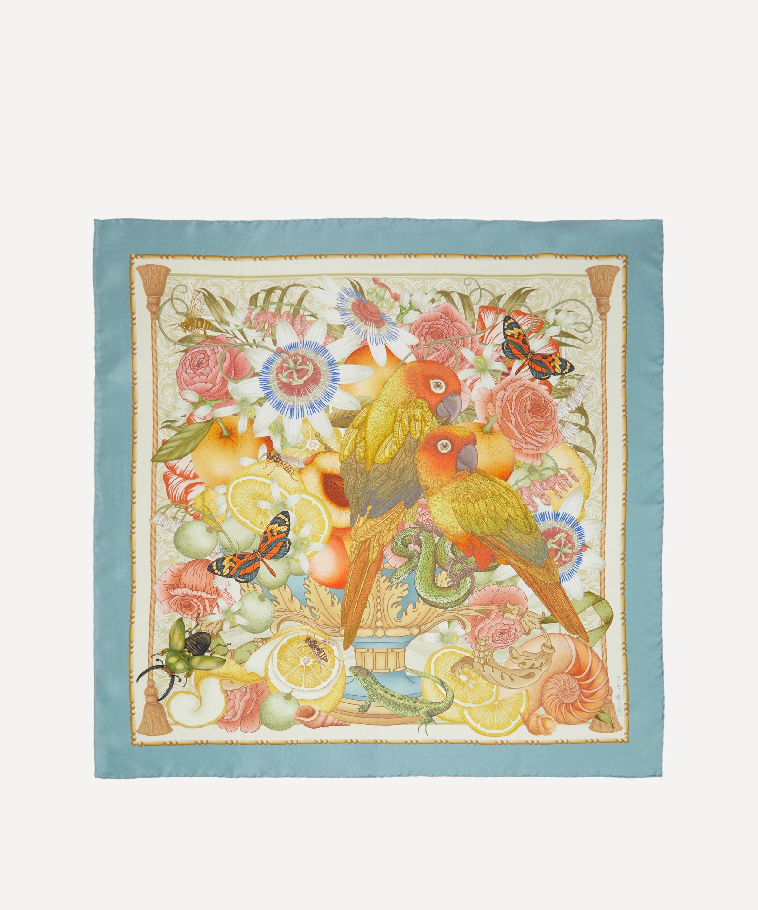 Emily Carter - The Parrot and Passion 65x65 Silk Scarf image number 0