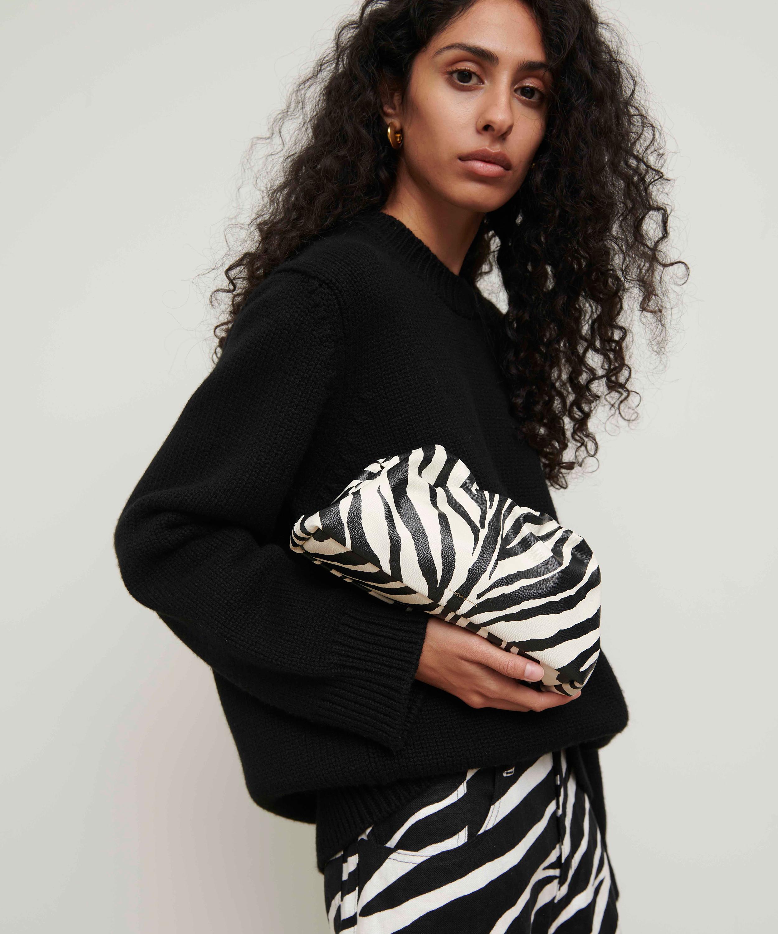 Mansur Gavriel - Mini Cloud Zebra Print Leather Clutch image number 1
