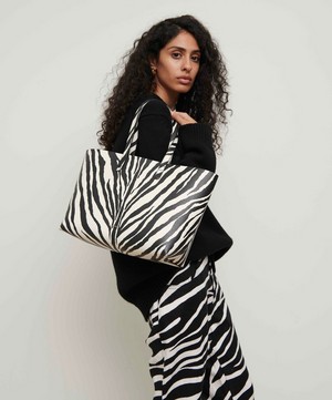 Mansur Gavriel - Small Zebra Print Leather Tote Bag image number 1