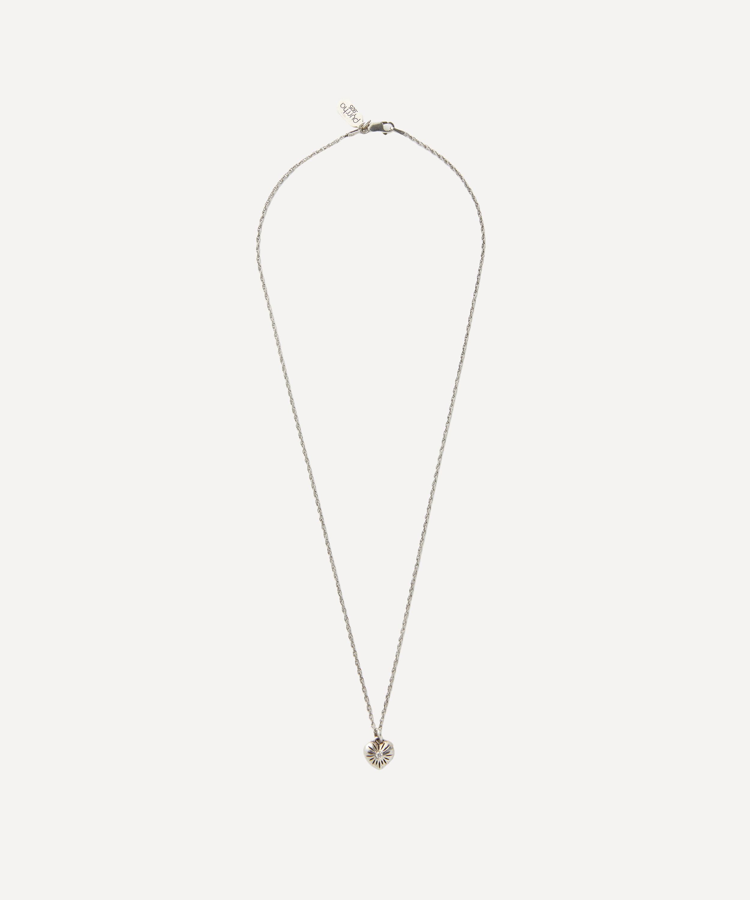 Pyrrha - Sterling Silver Small Puffed Heart Pendant Necklace image number 2