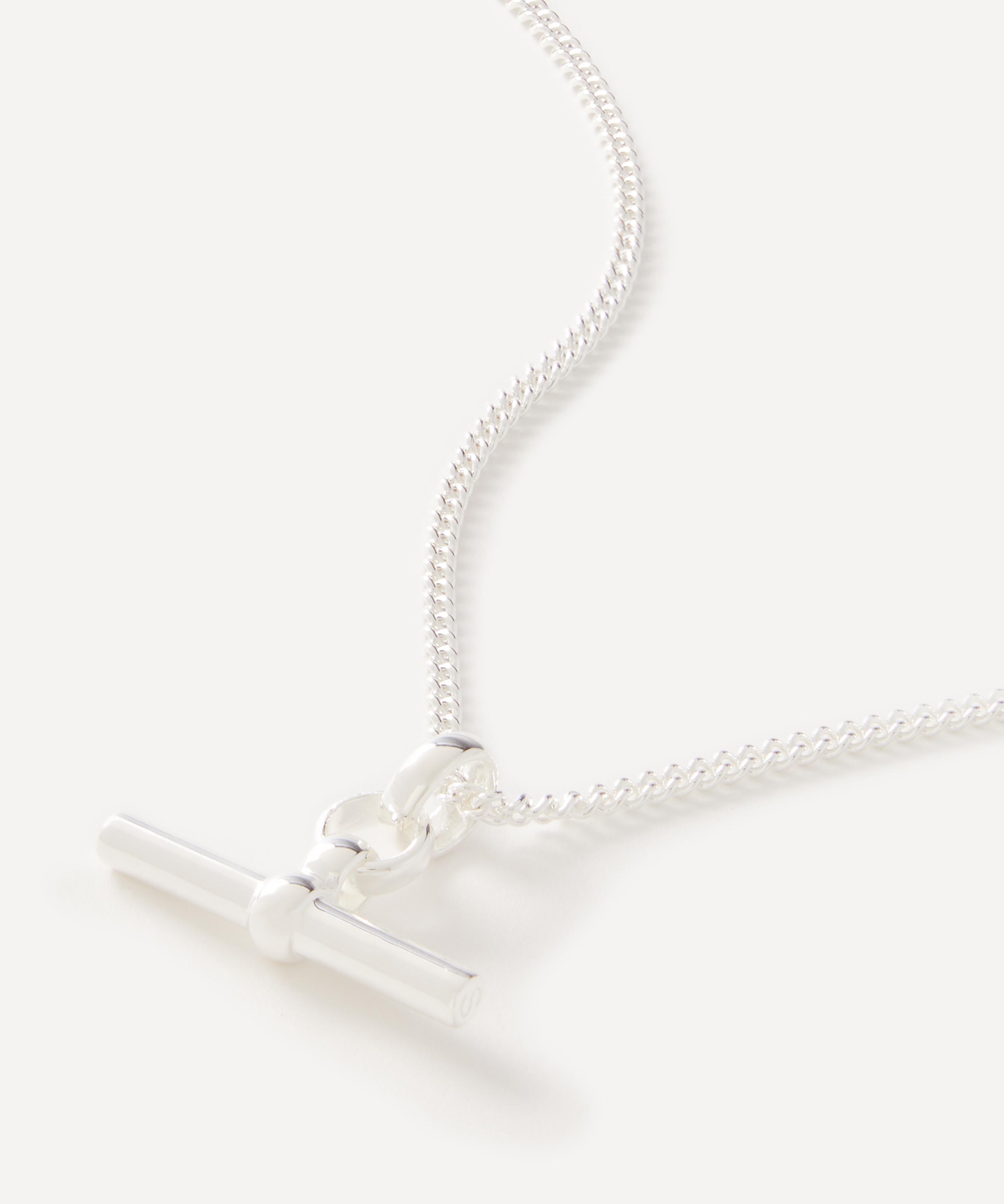 Tilly Sveaas - Sterling Silver T-Bar On Fine Curb Chain