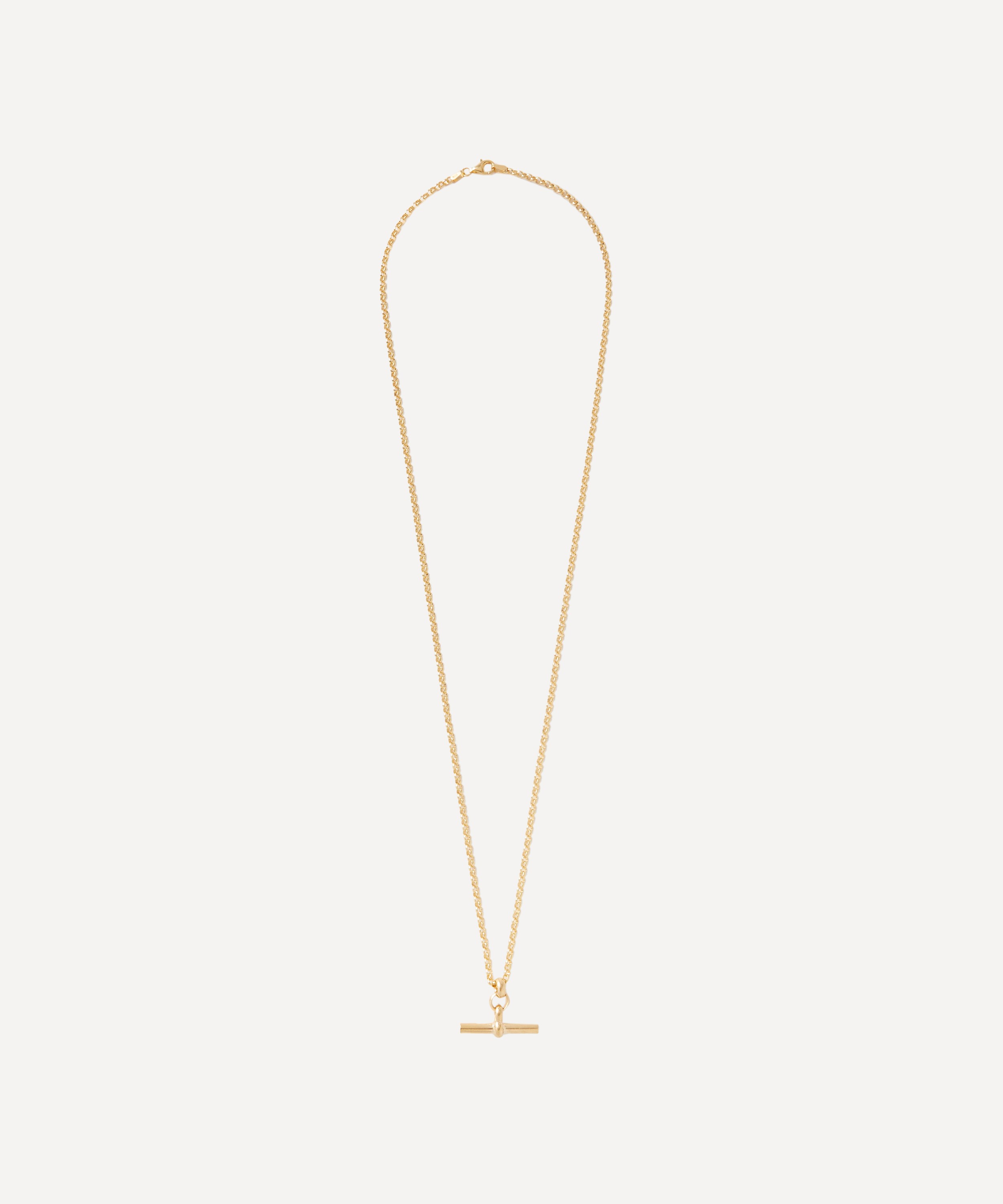 Tilly Sveaas - 18ct Gold-Plated Small T-Bar On Belcher Chain image number 1