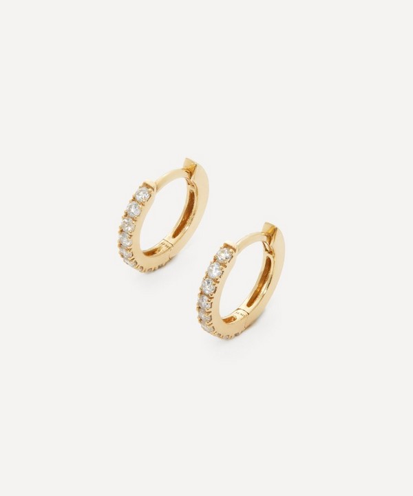 Andrea Fohrman - 14ct Gold Diamond Pavé Huggie Hoop Earrings