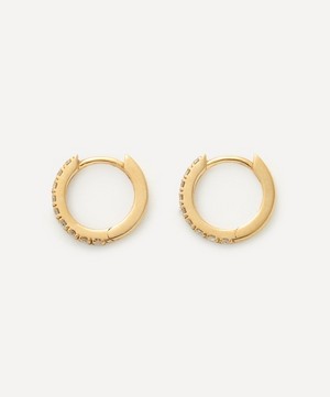 Andrea Fohrman - 14ct Gold Diamond Pavé Huggie Hoop Earrings image number 1