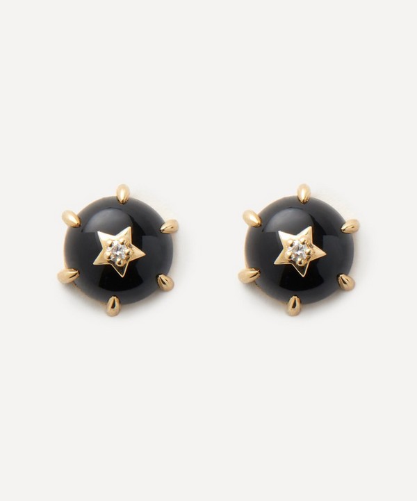 Andrea Fohrman - 14ct Gold Mini Cosmo Black Onyx Stud Earrings image number null