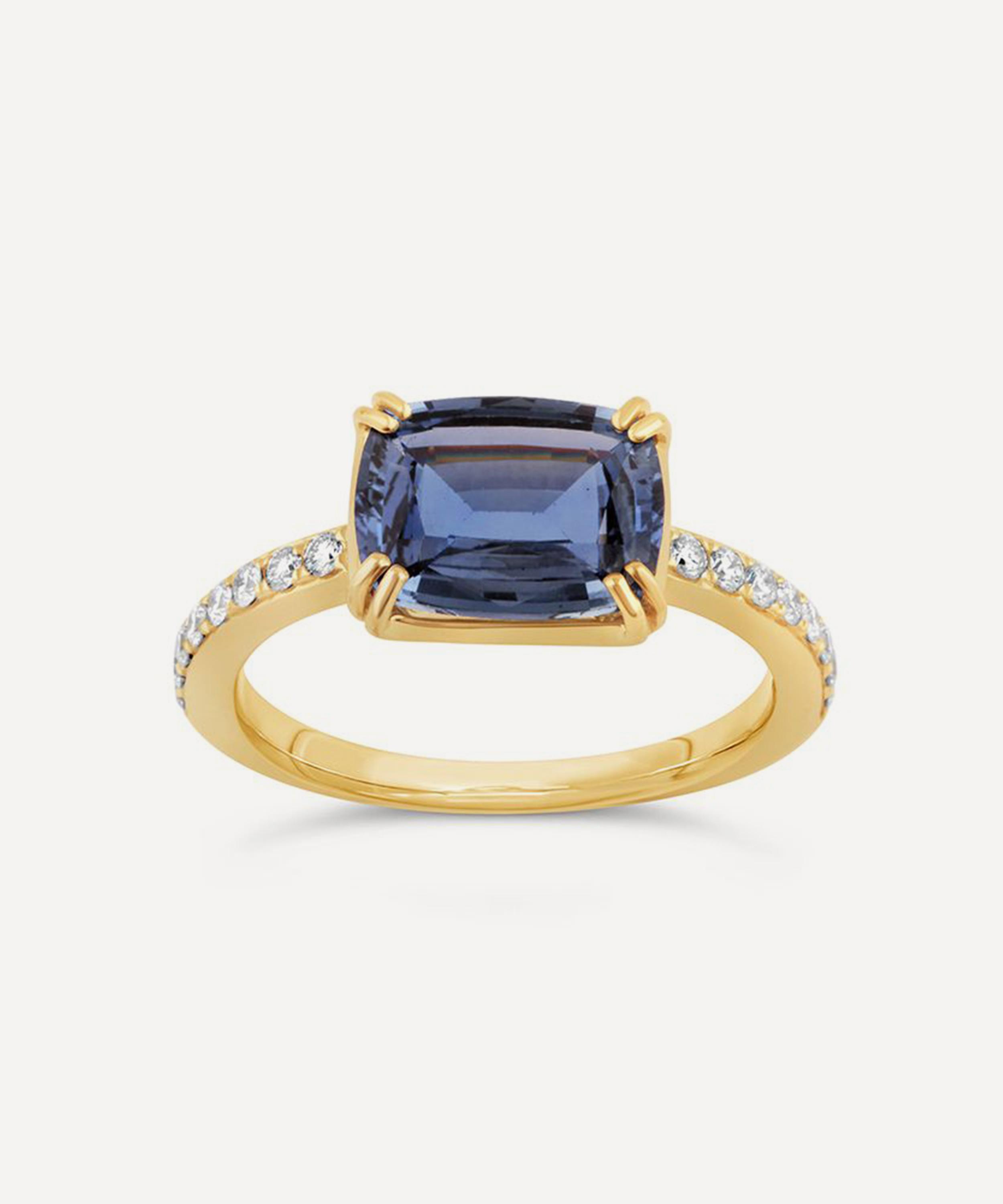 Dinny Hall - 18ct Gold Laura Twilight Blue Sapphire and Diamond Ring image number 0