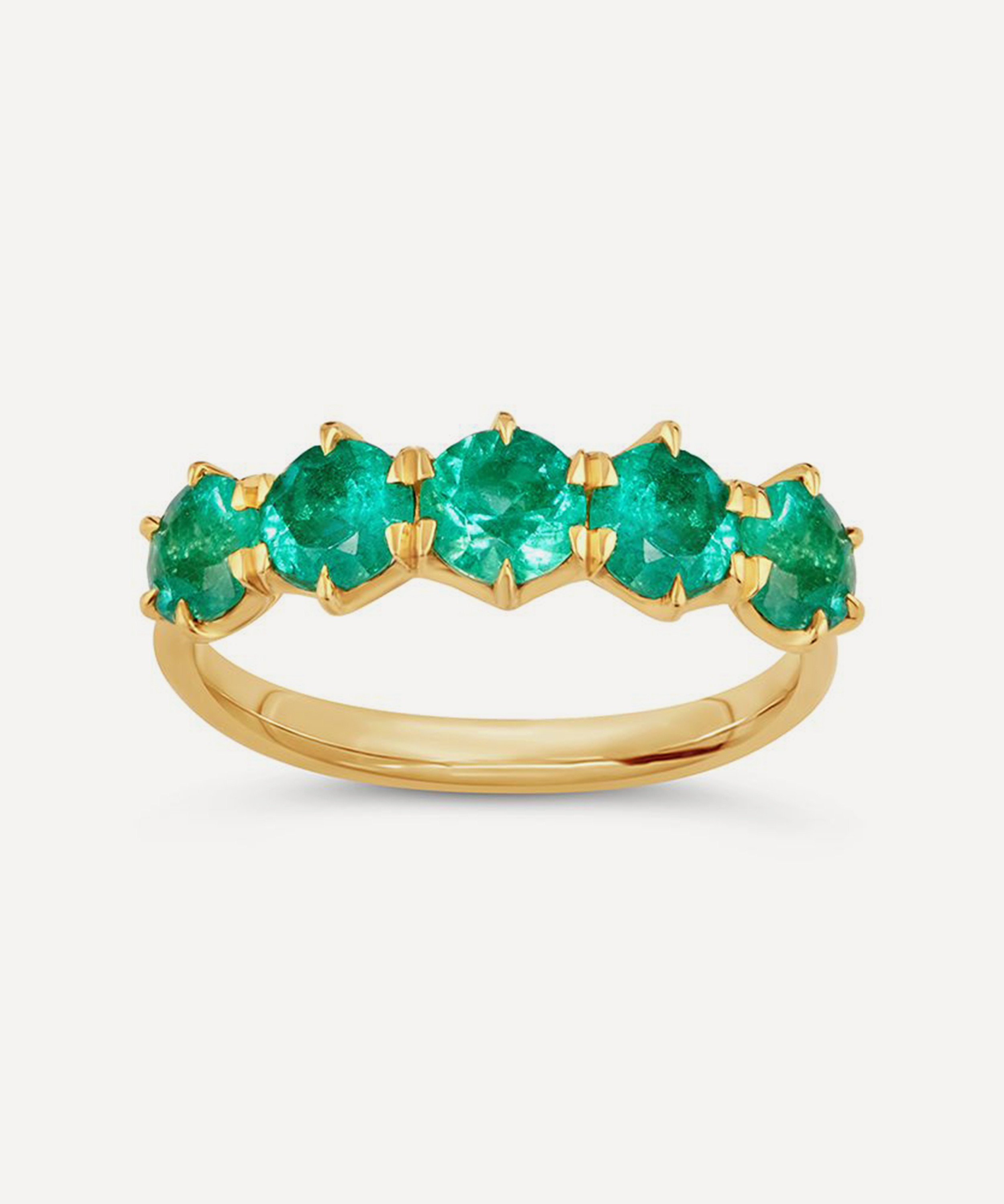 Dinny Hall - 18ct Gold Elyhara Fine Emerald Five Stone Ring