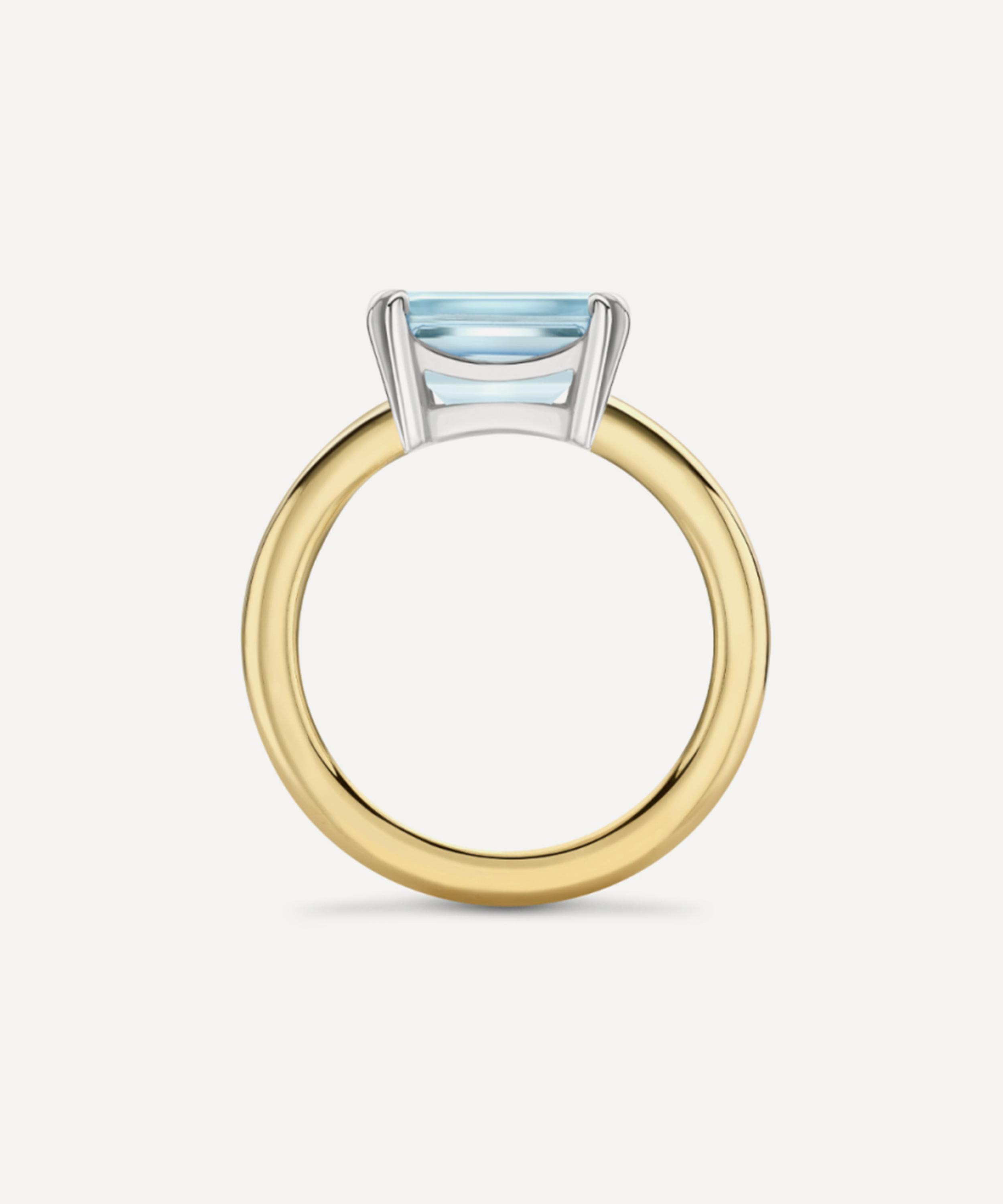 Dinny Hall - 18ct Gold Hollie Fine Aquamarine Ring image number 2