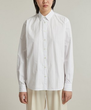 Toteme - Signature Cotton Pinstripe Shirt image number 2