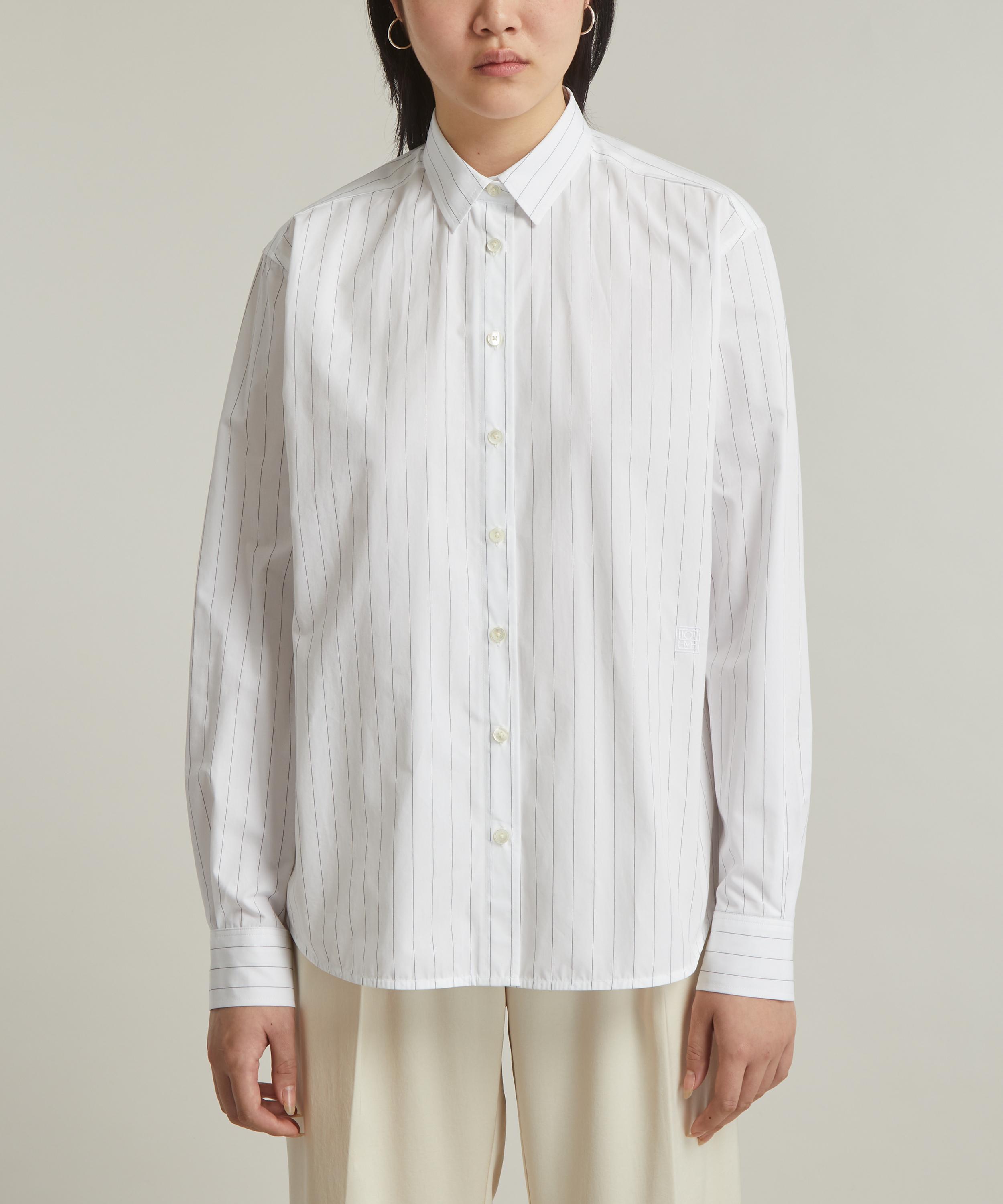 Toteme - Signature Cotton Pinstripe Shirt image number 2