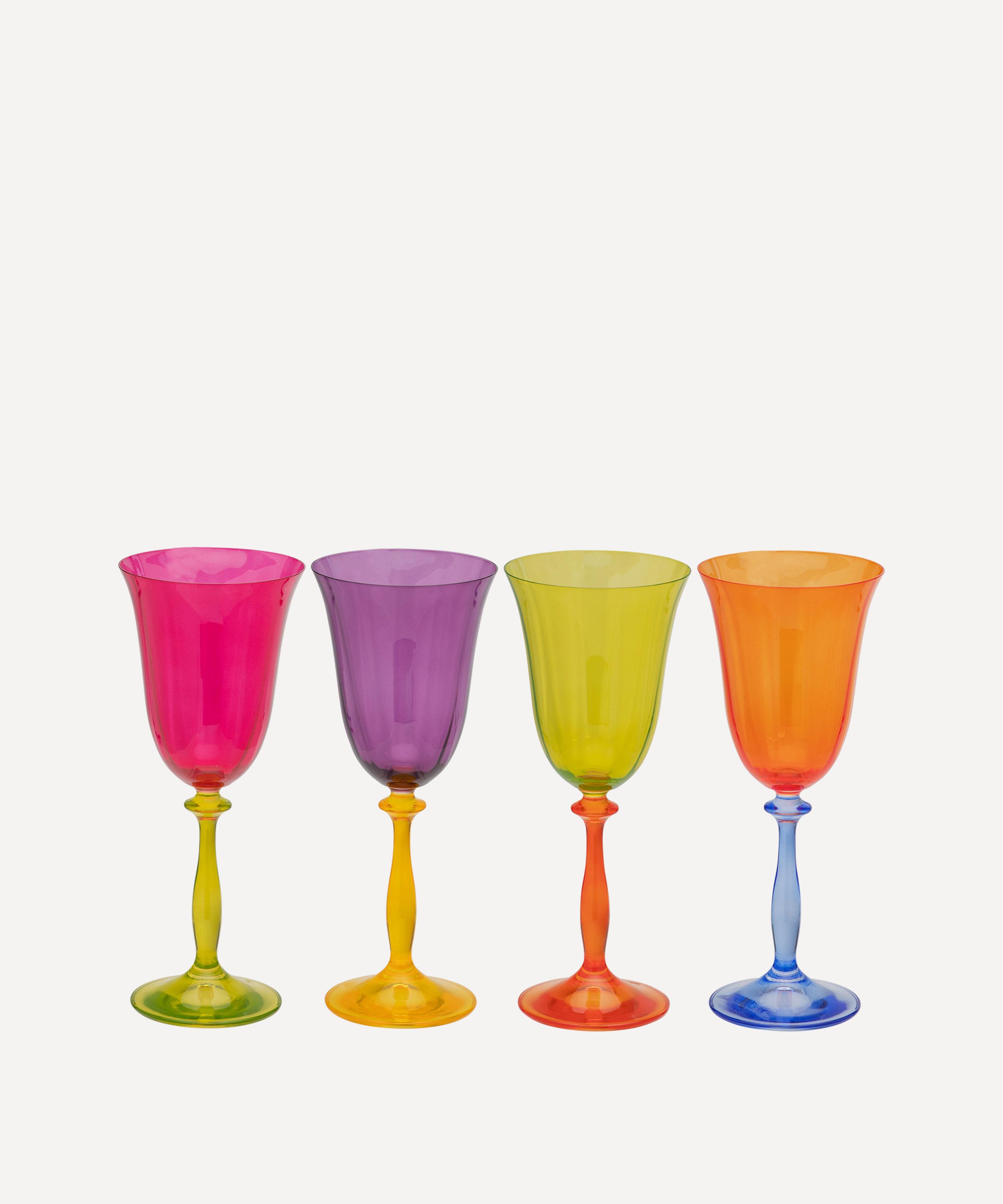 Anna + Nina - Set of Four Multicoloured Wine Glasses image number 0