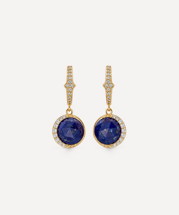 Astley Clarke - 18ct Gold-Plated Vermeil Silver Large Luna Lapis Drop Earrings image number null