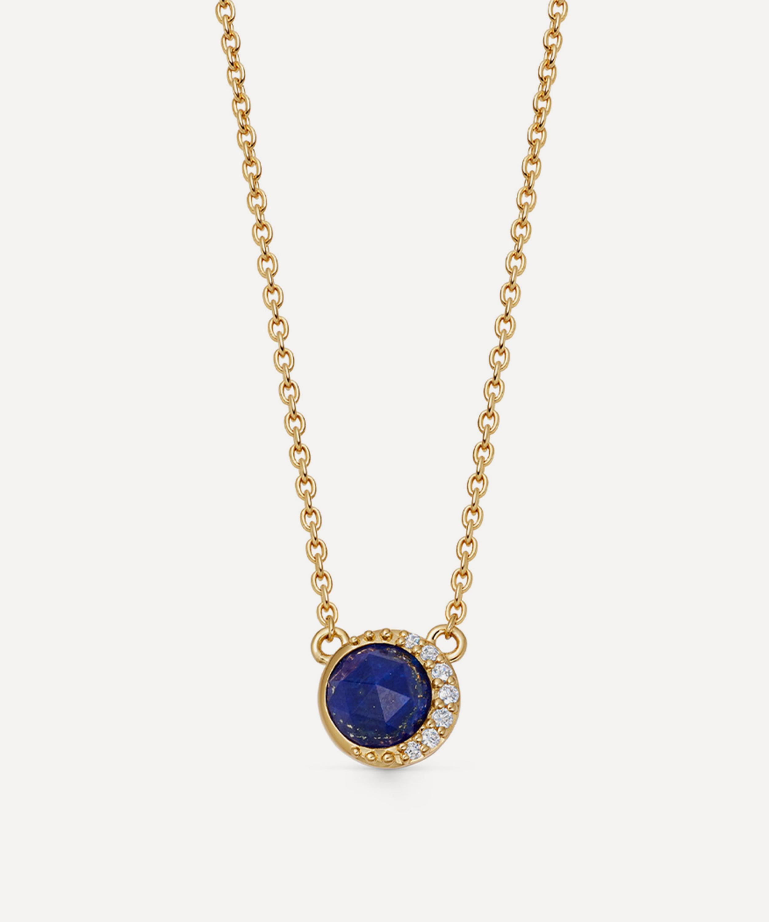 Astley Clarke - 18ct Gold-Plated Vermeil Silver Luna Lapis Pendant Necklace image number 0