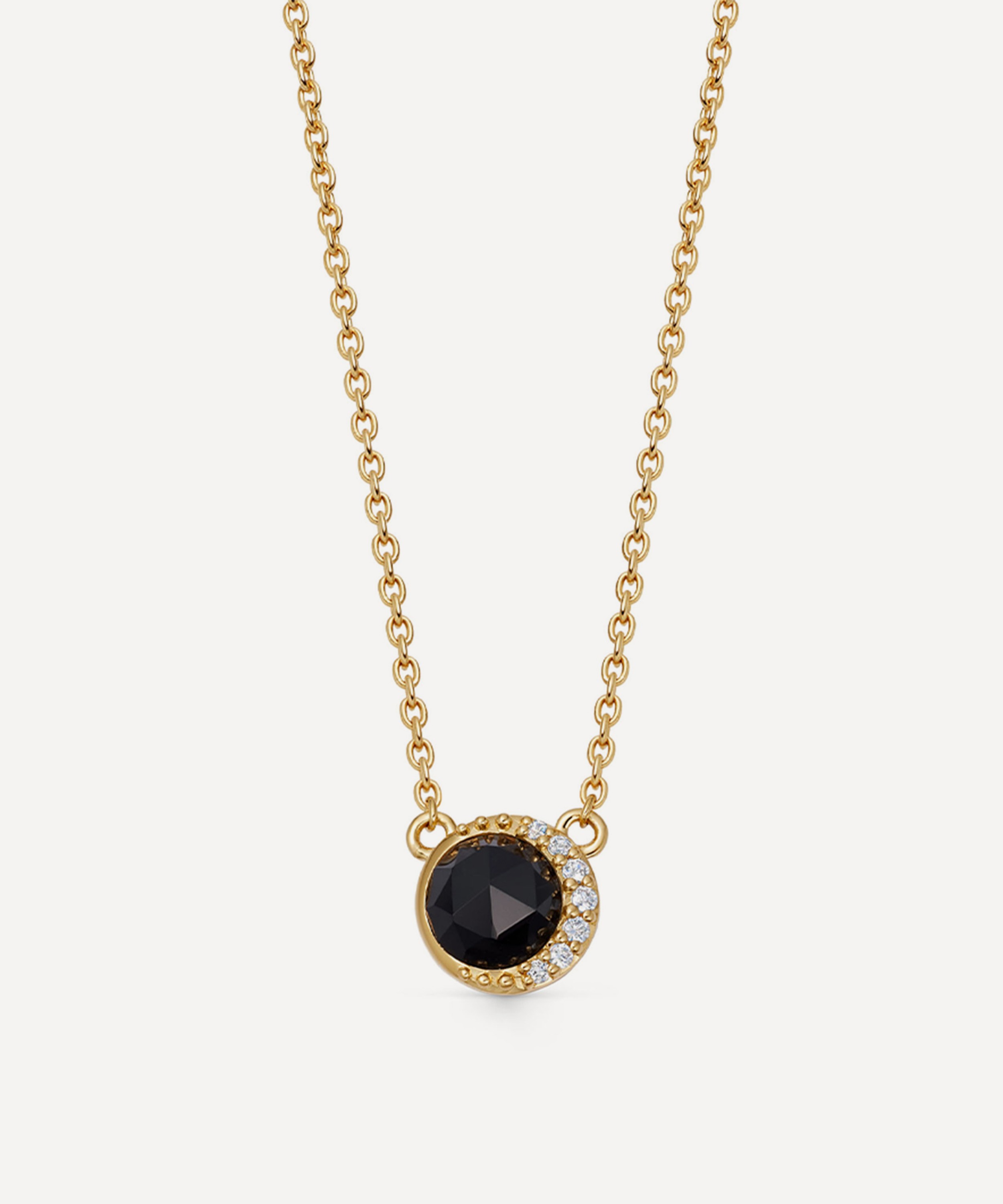 Astley Clarke - 18ct Gold-Plated Vermeil Silver Luna Black Onyx Pendant Necklace image number 0