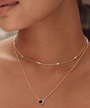 Astley Clarke - 18ct Gold-Plated Vermeil Silver Luna Black Onyx Pendant Necklace image number 1