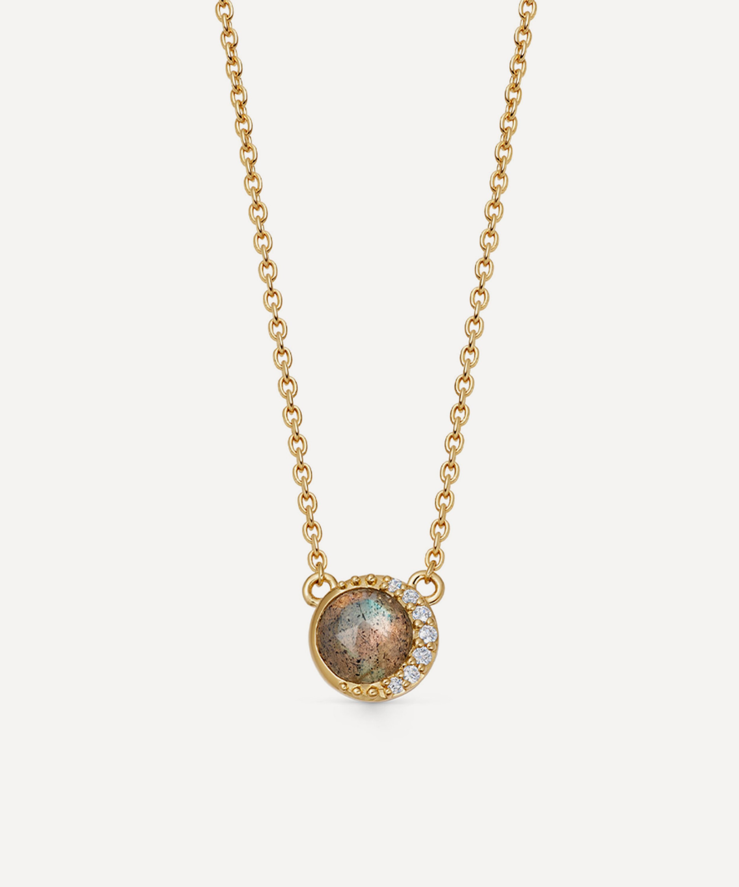 Astley Clarke - 18ct Gold-Plated Vermeil Silver Luna Labradorite Pendant Necklace