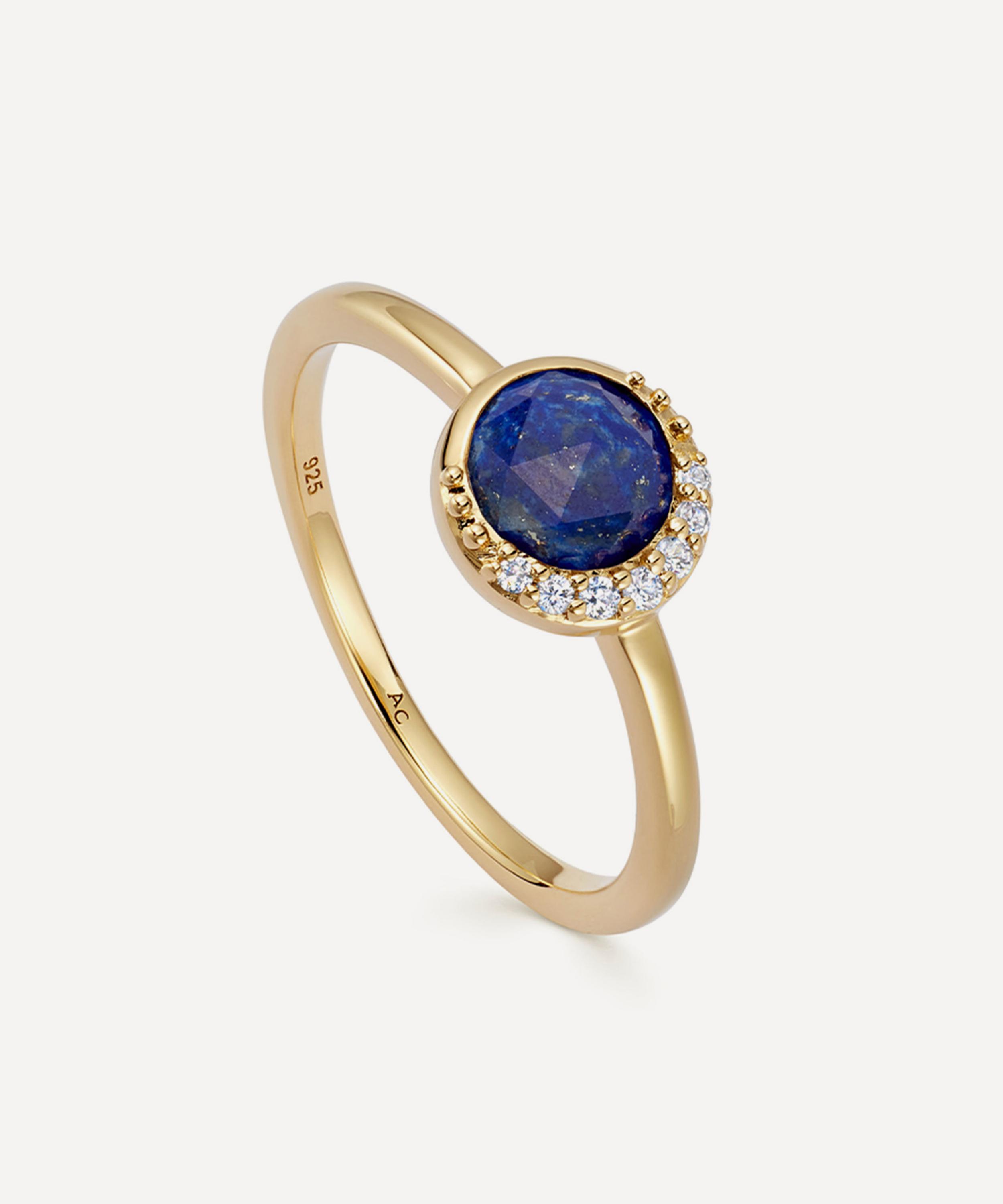 Astley Clarke 18ct Gold-Plated Vermeil Silver Luna Lapis Ring