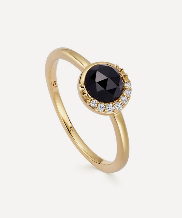 Astley Clarke - 18ct Gold-Plated Vermeil Silver Luna Black Onyx Ring image number null
