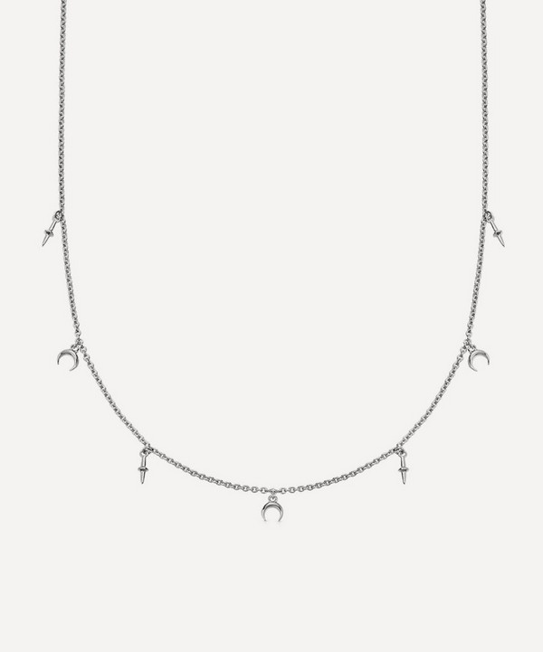 Astley Clarke - Sterling Silver Luna Crescent Station Necklace image number null