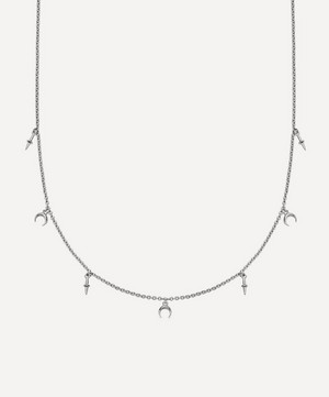 Astley Clarke - Sterling Silver Luna Crescent Station Necklace image number 0