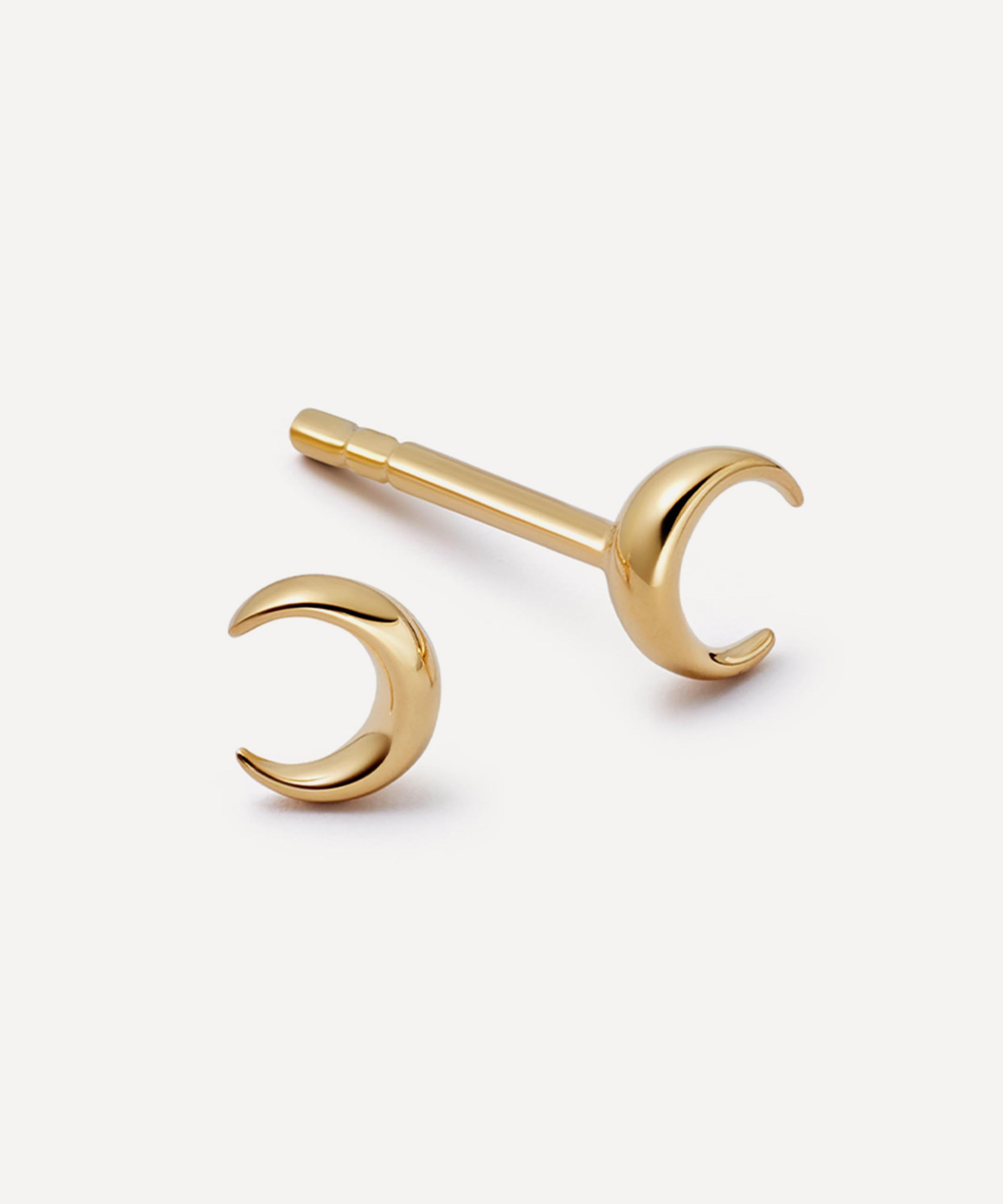 Astley Clarke - 18ct Gold-Plated Vermeil Silver Luna Crescent Stud Earrings image number 0