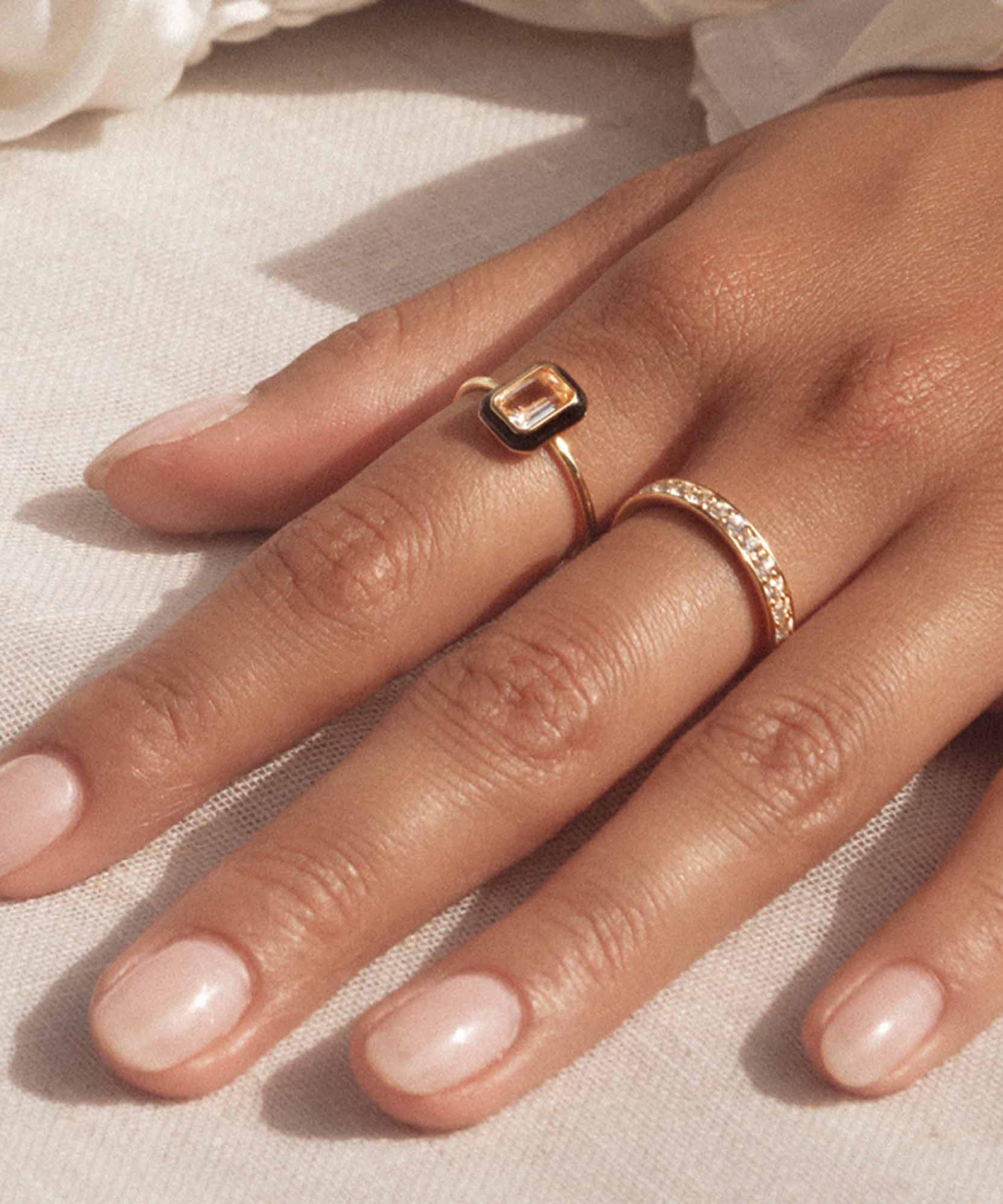 Astley Clarke - 18ct Gold-Plated Vermeil Silver Flare White Topaz Cocktail Ring image number 1