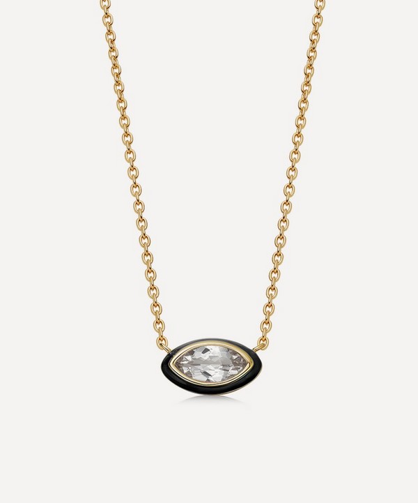 Astley Clarke - 18ct Gold-Plated Vermeil Silver Flare White Topaz Pendant Necklace image number null