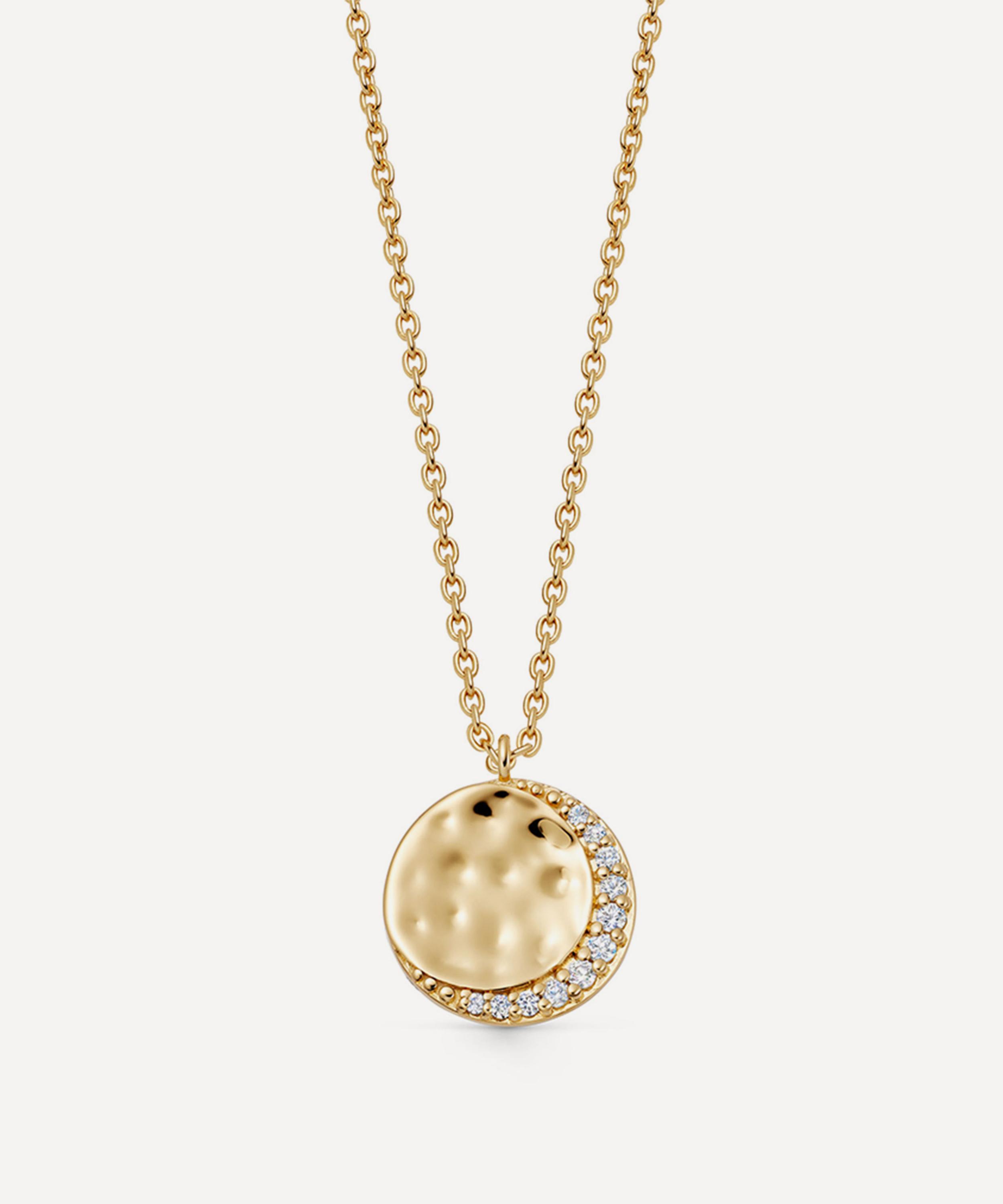 Astley Clarke - 18ct Gold-Plated Vermeil Silver Luna Crescent Pendant Necklace image number 0