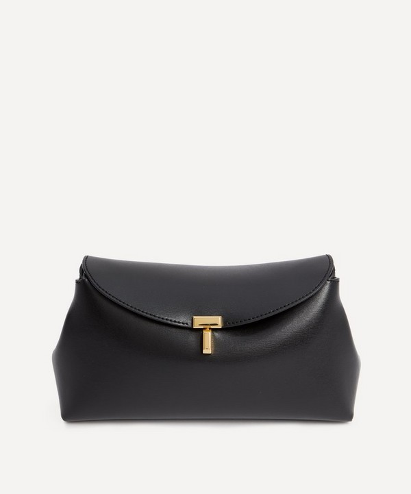 Toteme - T-Lock Black Leather Clutch image number null