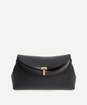 Toteme - T-Lock Black Leather Clutch image number 0